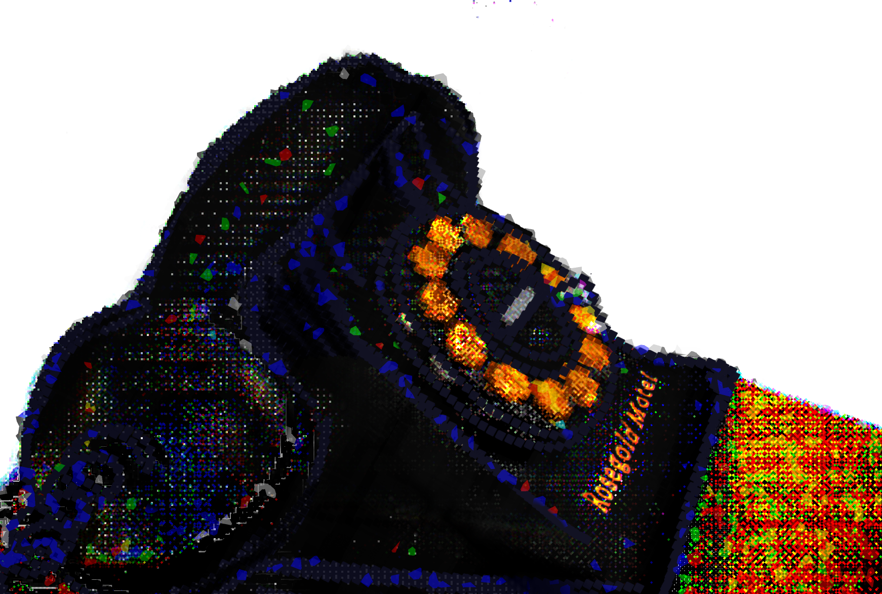 A black rotary phone. On the front in golden letters reads 'Rosegold Motel'.